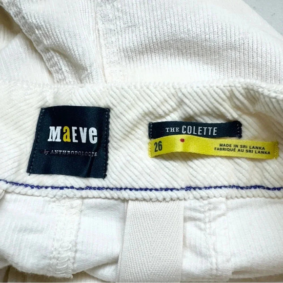 NWT Anthropologie Maeve The Colette Cropped Cord Wide Leg Trousers Pants Cream - Picture 8 of 16